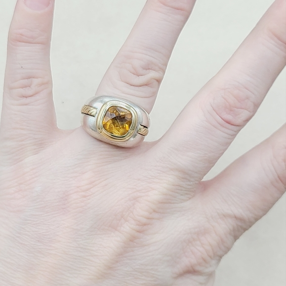 David Yurman Vintage Renaissance Citrine Ring With Gold - Picture 9 of 15